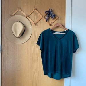 LOFT Velour V Neck Top
